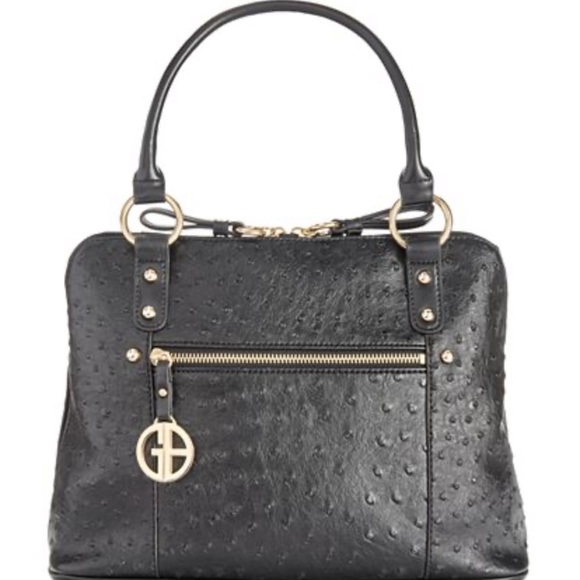 NWT  Ostrich-Embossed Dome Satchel - Picture 3 of 10